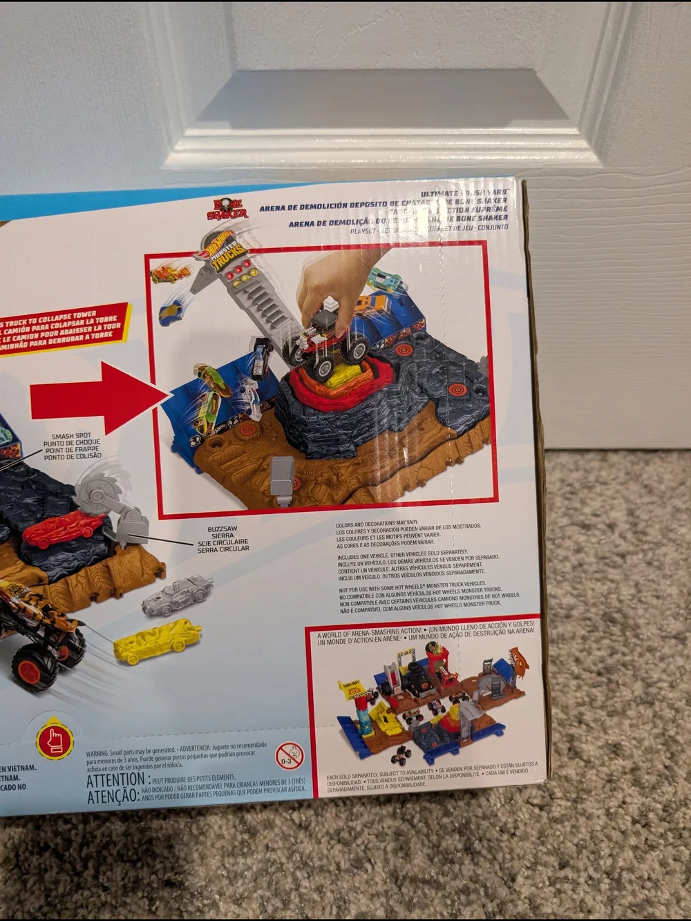 NIB Hot Wheels Monster Trucks Arena Smashers - Bone Shaker Ultimate Crush Yard